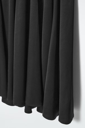 COS Women's Vestido Midi Asimétrico Con Pieza Envolvente in Negro