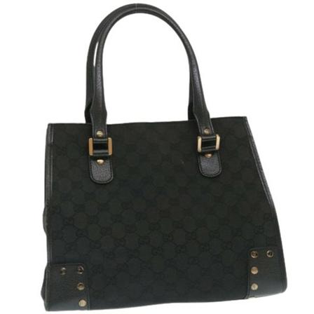 Gucci Vintage, Pre-owned Canvas Handbag Zwart, Dames, Maat:ONE Size,leer