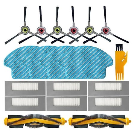 19 stk Rullebørste, Sidebørste Filter og Moppepute for Ecovacs Deebot