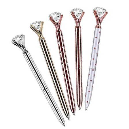 5 st Stora Kulspetspennor, metallkulspetspenna, med 5 Kulspetspenna Refill