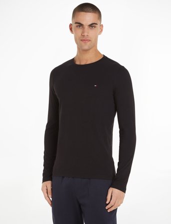 Tommy Hilfiger Stretch Slim Fit Long Sleeve Tee - Black - M