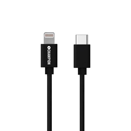 Champion Ladd&Synk kab USB-C till Lightning 2m Svart
