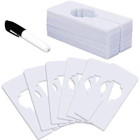 Garderobeinddelere - til hængende tøj - rektangulære tøjinddelere på stativer - hvid garderobe 40 stykker