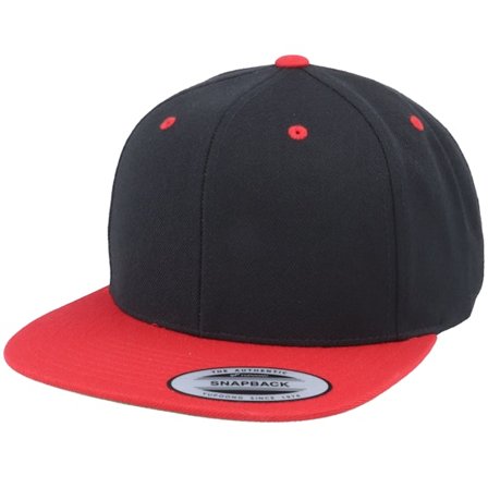 Yupoong - Nero snapback Cappellino - Black/Red Snapback @ Hatstore