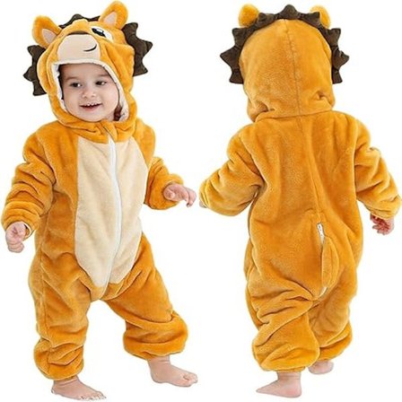 (2) Passer for lengde 110 cm Baby Onesies Dyrepyjamas Jumpsuit