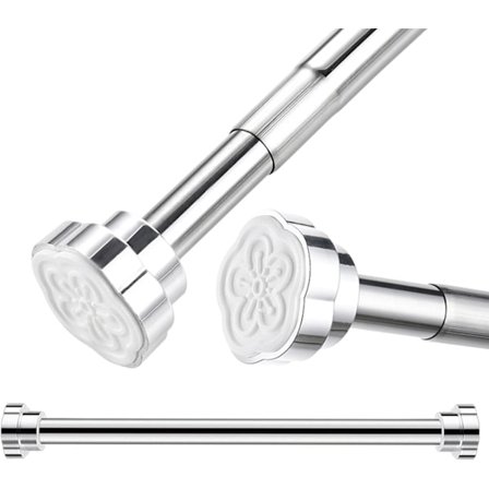 Uttrekkbar stang, 40-50 cm, Teleskopstang i rustfritt stål, Gardinstang, Dusjstang, Klesstang, Garderobestang, Garderobespenningstang, Ingen boring