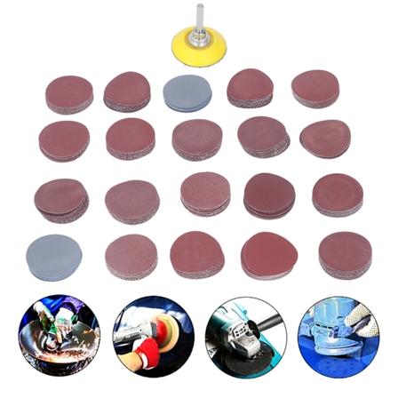 203 stk. 50mm Flocked Sandpapir med Hun-Gevind Slibeskive Pude Poleringssandpapir