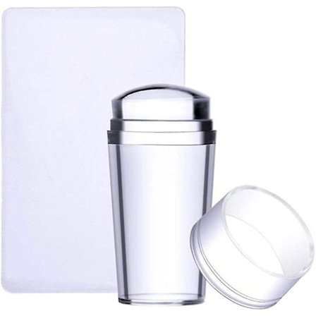 Negledesign Stempelsett Klar Gelé Stempel Med Skrape, Profesjonelt Stemplelakk Sett For DIY Negledekor