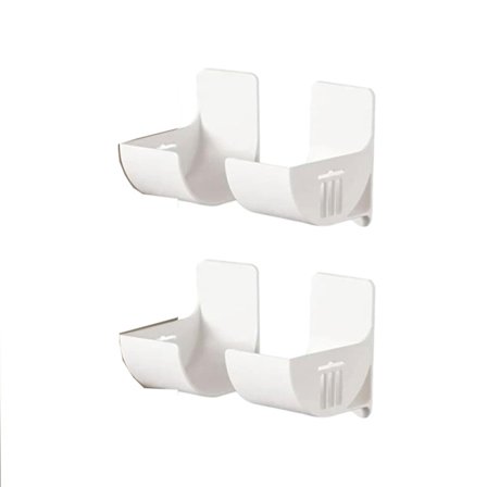 Sett med 4 ikke-perforerte kjøkkenorganisatorer, veggmontert, søppelpose dispenser, oppbevaring og organisering av kjøkkentilbehør, hvit, plast, 7*6.5