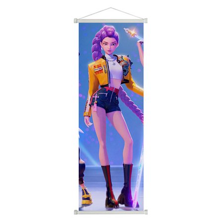 K-POP: Demon Hunters hængerulle plakat film anime omgivende stof maleri stue soveværelse dekoration maleri