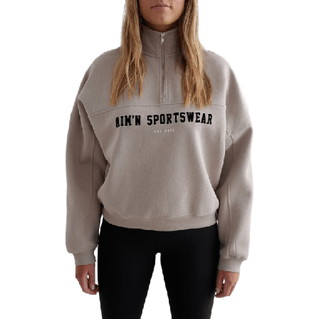 aim'n Varsity Sweat Half Zip Tröjor Dam Beige M
