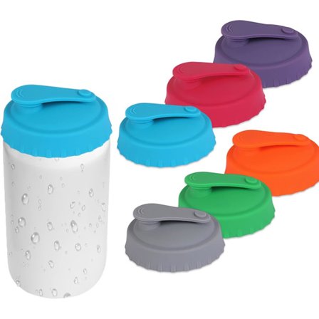 6-pack silikonburklock - återanvändbara burklock för standardstora burkar