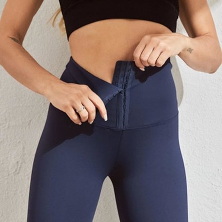 Kvinnor Leggings Slimming Byxor Waist trainer Up Butt Lifter Sexiga Shapewear Magkontroll Trosor Byxa,blå
