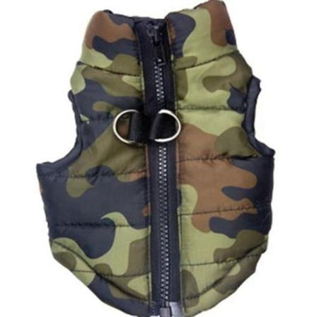 Hund Katt Kläder Vadderad jacka Små medelstora hundar Camouflage L