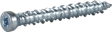 ESSVE 511280 Betoniruuvi Ø7,5 mm, TX30, FZB 65 mm, 6 kpl, Kiinnitys