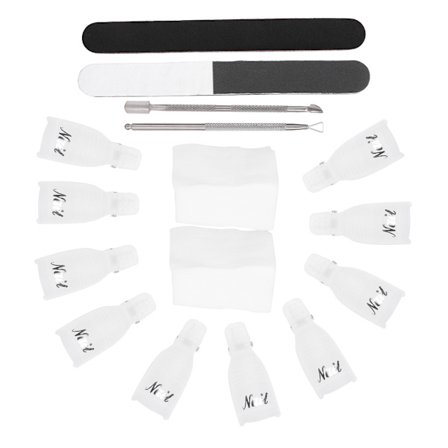 Nagelkonst borttagning clips nagelfilar slipfil nagellack borttagning verktyg (vit)