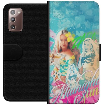 Yhteensopiva Lompakkokotelo Samsung Galaxy Note20 Seikkailumaailma Steve, Creeper ja eläimillä värikkäässä palikkagrafiikassa