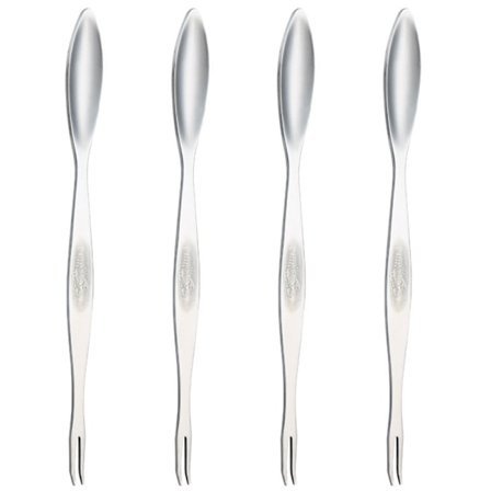 Ruostumattomasta teräksestä valmistettu rapupiikki 4 kpl, rapujen syöntivälineet, ravun saksi, rapuneula, kotitalouksien kala- ja 