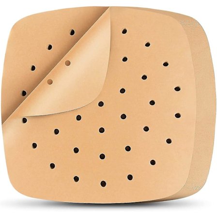 Ilma frittipaperi pergamenttipaperivuoraukset, 200 kpl neliönmuotoiset ilma frittipaperivuoraukset, 8,5 tuuman rei'itetty pergamenttipaperi