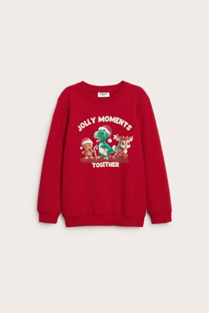 Kappahl | Bluza z bożonarodzeniowym motywem | Czerwony