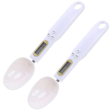 ING 2 kappaleen digitaalinen mittakauha elektroniset mittalusikat muunnoksella keittiöön ja leivontaan valkoinen tarkkuusmittaustyökalu