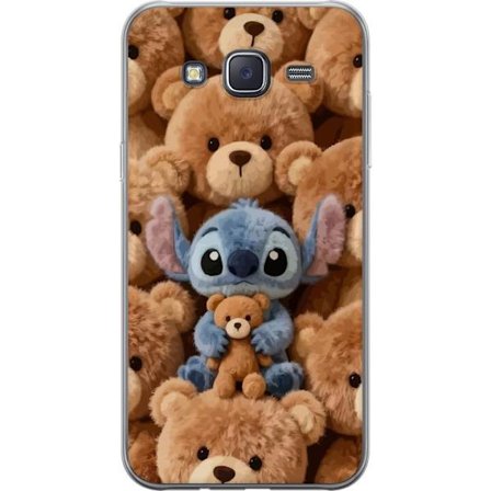 Kompatibel Mobilcover til Samsung Galaxy J5 Stitch omgivet af brune teddybjørne med en lille teddybjørn i armene i en sød og hyggelig kawaii-design