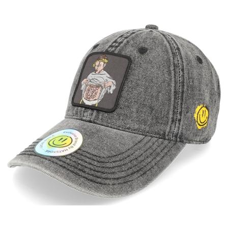 Lucid Smile - Černá unconstructed Kšiltovka - Flexing Abs Patch Washed Black Demin Dad Cap @ Hatstore