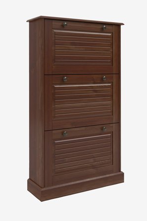 Loft24 - Mille Skoskåp med 3 luckor i furu - Brun - Skoskåp - Från Homeroom