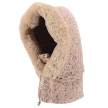 Vindtæt damehue med halsvarmer, vinter, varm, enkelt design, 40.00X27.00X10.00cm, 1 stk.