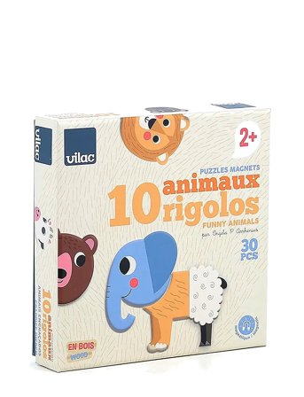 Vilac Magnets 30 Pcs - 10 Funny Animals - Multi/patterned - ONE SIZE