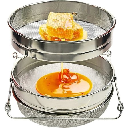 Kaksinkertainen hunajalinko, ruostumattomasta teräksestä valmistettu hunajasiivilä, hunajasiivilä säädettävällä kahvalla, mehiläistarvikkeet (FMY)