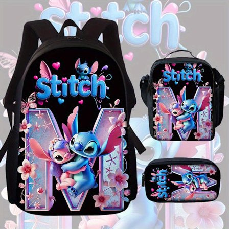 Stitch Skulderveske Student Belastningsreduserende Bærbar Anime Skolesekk-36
