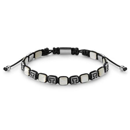 Atlantis | Pulsera de cuentas de acero inoxidable y nácar de 7 mm para hombres - Pulseras de perlas
