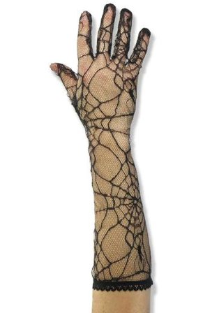 Carnival Toys 3246: Guanti Neri C/Ragnatele L.Cm.40 Ca.