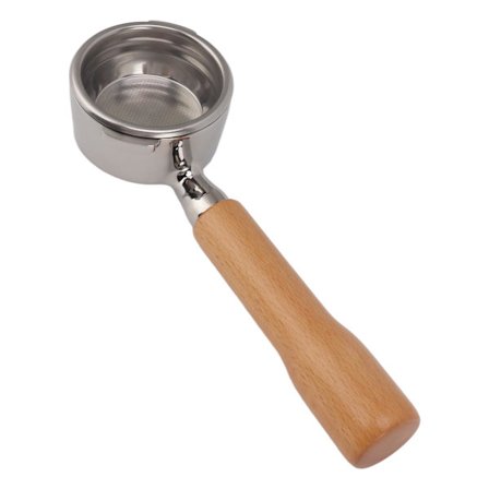 58mm Bunnløst Portafilter med Massivt Trehåndtak for GAGGIA BABY CLASSIC C1 Bøkefarge