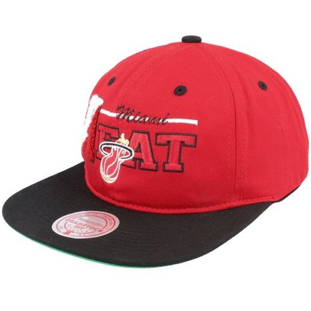 Mitchell & Ness - NBA Röd snapback Keps - Miami Heat Varsity Letter Red/Black Snapback @ Hatstore