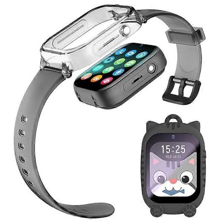 K26 1,83 tommer Display Aftageligt Smartwatch 4G Opkald GPS-positionering Børneur med Lanyard+Silikoneetui