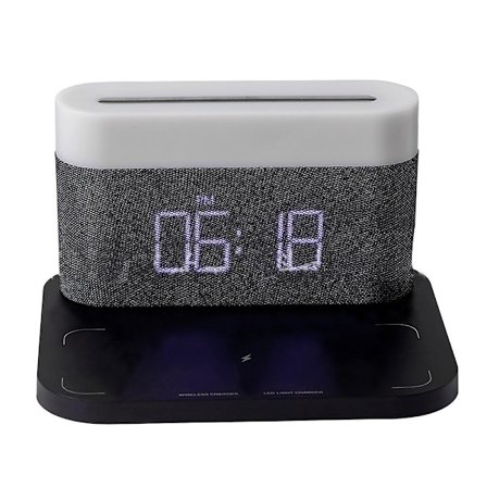 Multifunktionell tre-i-ett magnetisk absorption Trådlös laddning LED-tid Skärmväckarklocka 15w Snabbladdning Touch Dimmer Nattljus