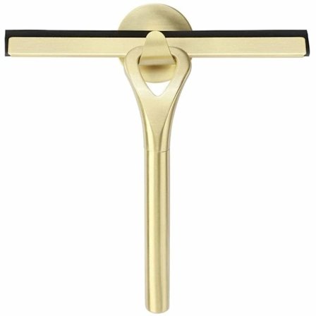 Duschskrapa 8,8'' Guld torkare utan att lämna märken och Glas torkare med sugkrok för badrumsspegel rengöring Golv, Skrivbord, Fönster, Glas