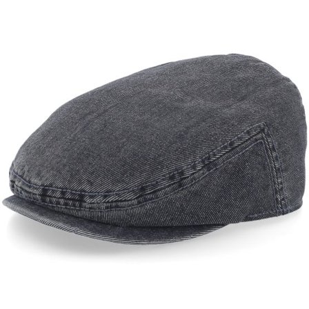 Balmoral - Svart flatcap Keps - Driver Black Denim Flat Cap @ Hatstore