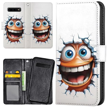 Samsung Galaxy S10 - Plånboksfodral/Skal Emoji
