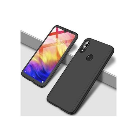 Redmi Note 7 360° 3in1 FullCover Cover sis. Karkaistu lasi - musta