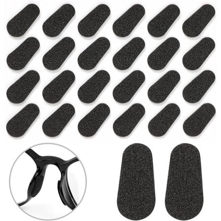 [96 par] Selvklæbende næsepuder Skridsikre næsepuder til briller Solbriller Briller (Sort)