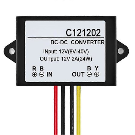 C121202 DC 12V till DC 12V 2A Vattentät Spänningsregulator Stabilisator Adapter Jikaix