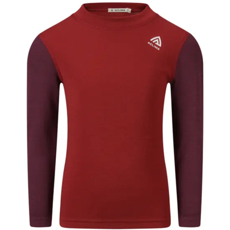 Aclima Warmwool Crew Neck Kids Red Dahlia/Fig