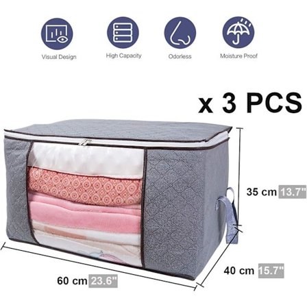 Opbevaringsposer til tøj Fugtbestandig Seng Opbevaringsorganisator med robuste lynlåse Tykkere