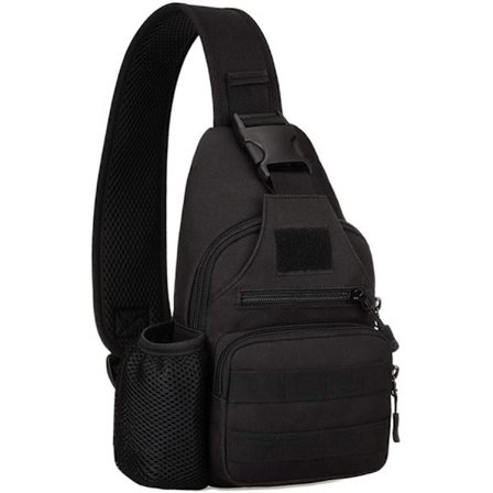 Taktisk Bröstväska Crossbody Messenger Väska Militär Ryggsäck med Vattenflaska