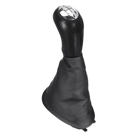 5-växlad manuell bilväxelspaksknopp med damask för Renault Clio 2 II Clio 3 III Megane 2 II Scenic 2 II Kangoo Läder - 5-växlad svart