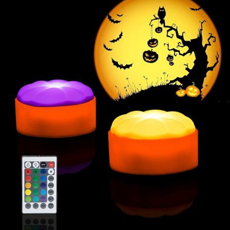 Halloween-pumpalampor med fjärrkontroll och timer LED Color Changin