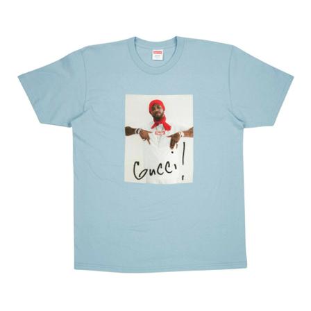 Supreme, T-Shirts Blauw, Heren, Maat:M,print